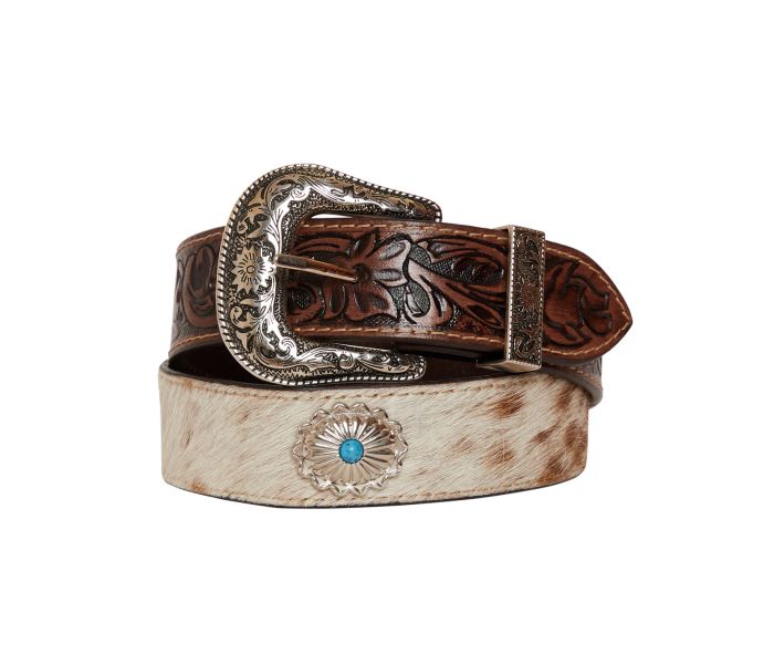 Mirky brown Hand-Tooled Leather Belt