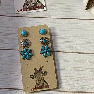 Turquoise Stud Sets 3-Pairs